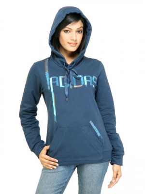 ADIDAS Women Printed Navy Blue Sweatshirts