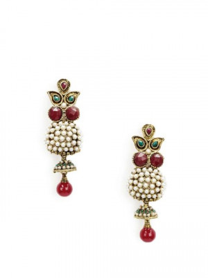 Royal Diadem Maroon Earrings
