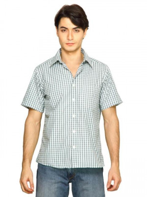 Indigo Nation Men Checks Shirt Green Shirts