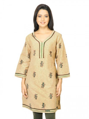 Diva Women Printed Beige Kurta