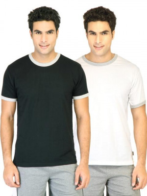 Hanes Men Pack of 2 Half Contrast Piping Ringer T-shirts