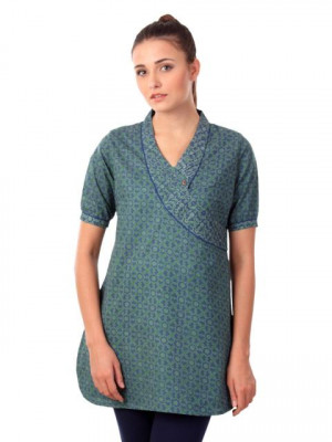 Fabindia Women Blue Printed Kurti
