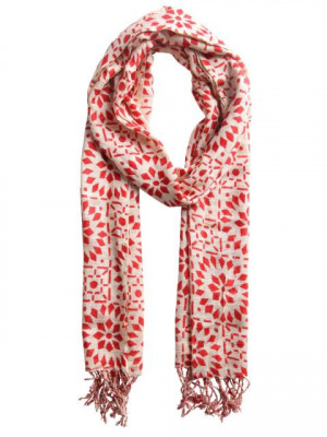 Femella Women Printed Red Scarf