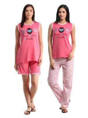 SDL by Sweet Dreams Women Pink Night suits