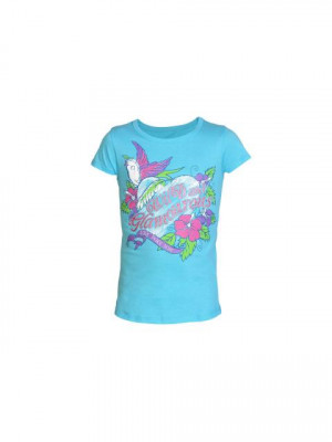 Kids Ville Girls Blue Printed T-shirt