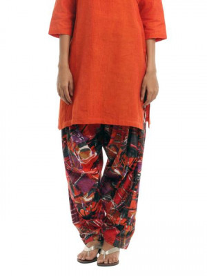 Shree Women Orange & Red Patiala