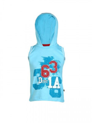 Doodle Boy D Print Blue Tshirts