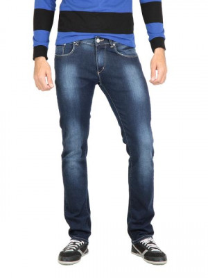 Spykar Men Washed Navy Blue Jeans