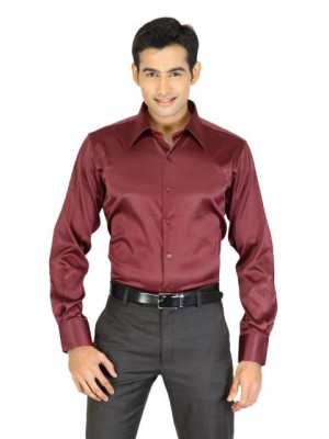 Genesis Maroon Casual Shirt