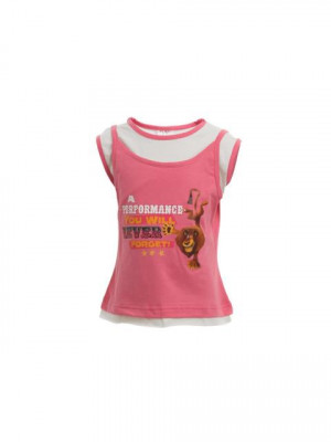 Madagascar3 Girls Pink Printed T-Shirt
