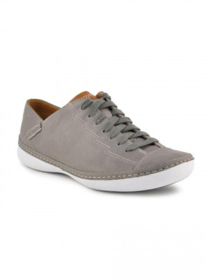 Clarks Men Rocco Fuse Leather Grey Casual Shoes