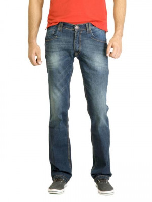 Locomotive Men Washed Blue Jeans