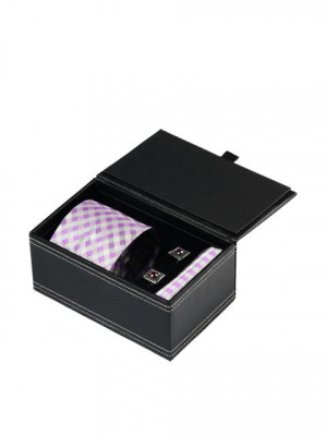 Turtle Men Formal Purple Tie, Cufflink and Pocket Square Combo Set