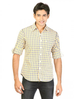 Lee Men Check Yellow Shirts