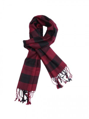Turtle Check Men Maroon Scarf