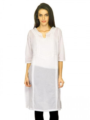 W Women Solid White Kurtas