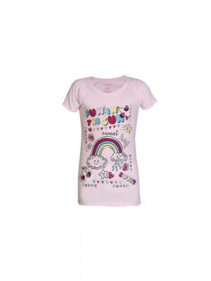 Kids Ville Girls Pink Printed Top