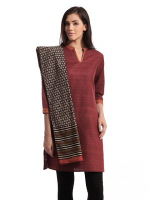 Fabindia Women Printed Black Stole