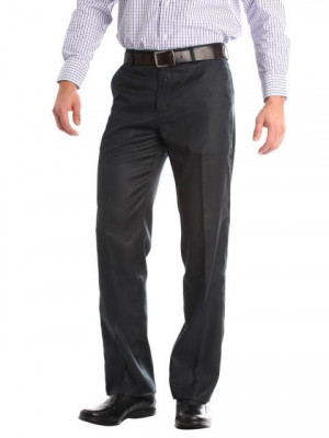 Mark Taylor Men Striped Black Trousers