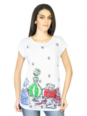 Flying Machine Women White Printed Top