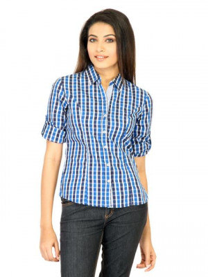 Scullers Women Check Blue Shirts