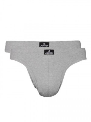 Jockey MC Mens Grey Melange Pack of two Briefs 8003