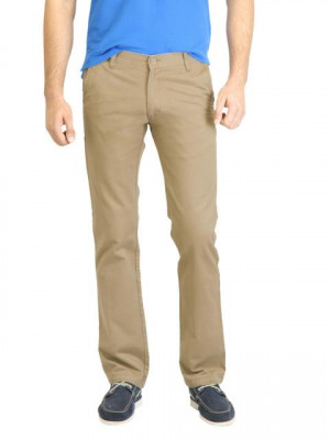 Highlander Men Solid Khaki Trouser