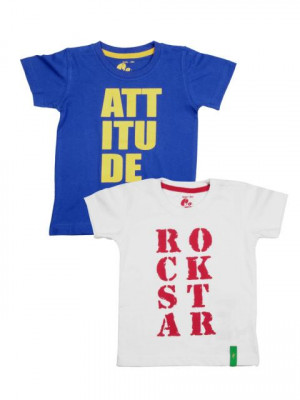 Gini and Jony Boys Pack Of Two White T-shirt