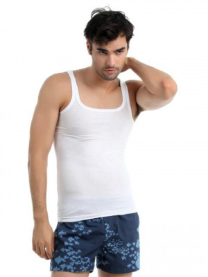 Chromozome Men White Innerwear Vest
