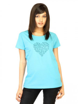Tantra Women Blue Printed T-shirt