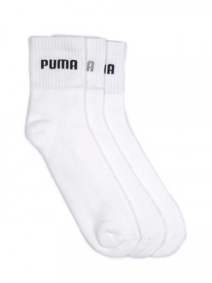 Puma Men Sport Quarters Pack of 3 White Socks