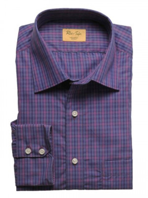 Reid & Taylor Men Check Purple Shirts