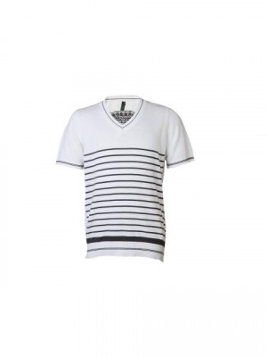United Colors of Benetton Kids Boys White Striped T-shirt