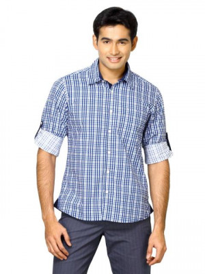 Indigo Nation Men Bwd Plaids Blue Shirts