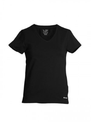 Jockey Women Black V-neck T-Shirt