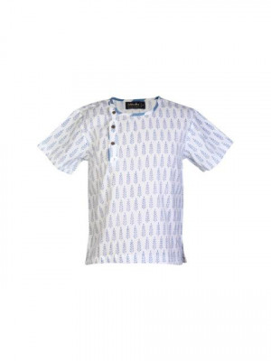 Fabindia Boys Printed White Kurta