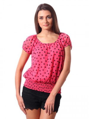ONLY Women Crepe Printed Pink Top