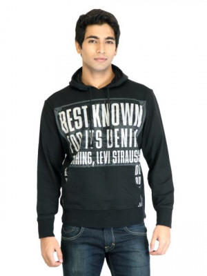 Levis Men Printed Black Sweatshirts