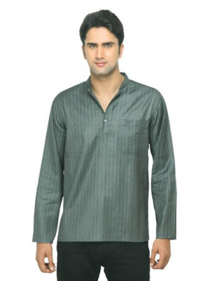 Fabindia Men Green Tussar Kurta