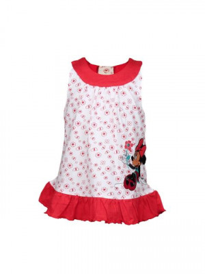 Disney Kids Girl's Red And White Minnie Flower Kidswear