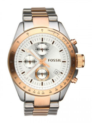 Fossil Men Silver-Toned Dial Chronograph Watch CH2686