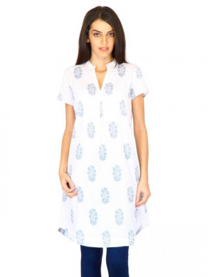 W Women Printed White Kurtas