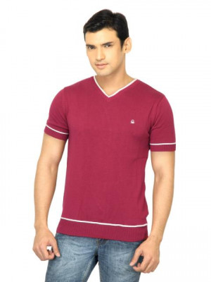 United Colors of Benetton Men Solid Red Sweater